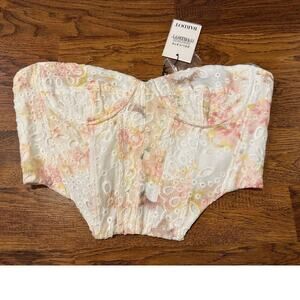 Bardot Women's Lila Corset Bustier Top Floral Detail Size 10 NWT Modern Romance